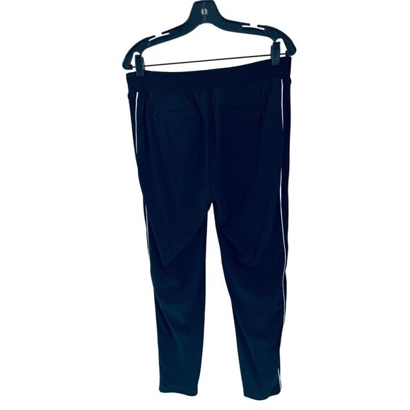 ATHLETA Pull-up Pants Navy Blue White Stripe Casual Travel Workout Size 8 - Picture 7 of 12